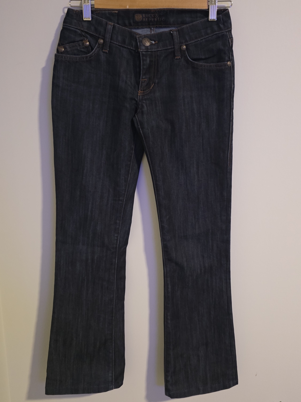 Rock & Republic Women’s Size 26 Dark Wash Bootcut Jeans Stretch Y2K
